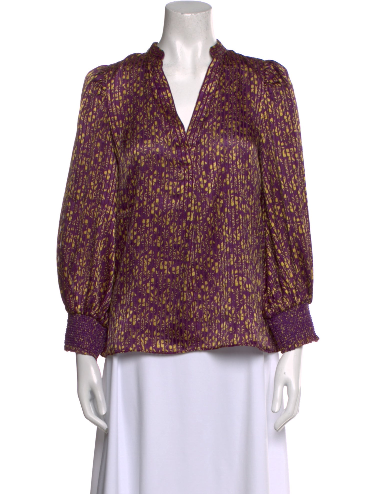 Alice + Olivia Printed V-Neck Blouse