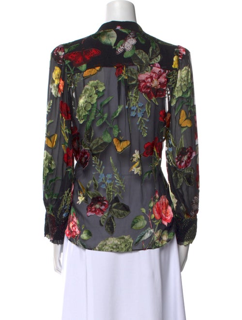Alice + Olivia Silk Floral Print Blouse