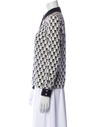 Alice + Olivia Silk Printed Button-Up Top