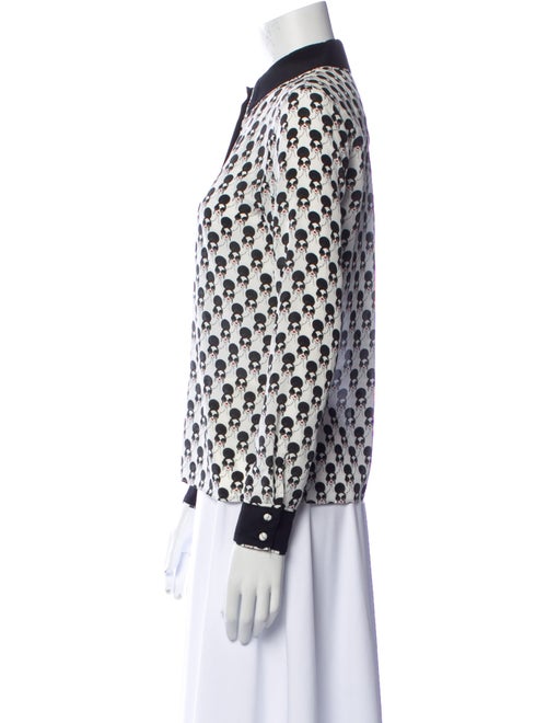 Alice + Olivia Silk Printed Button-Up Top