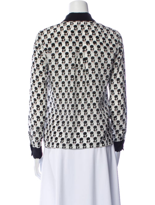 Alice + Olivia Silk Printed Button-Up Top