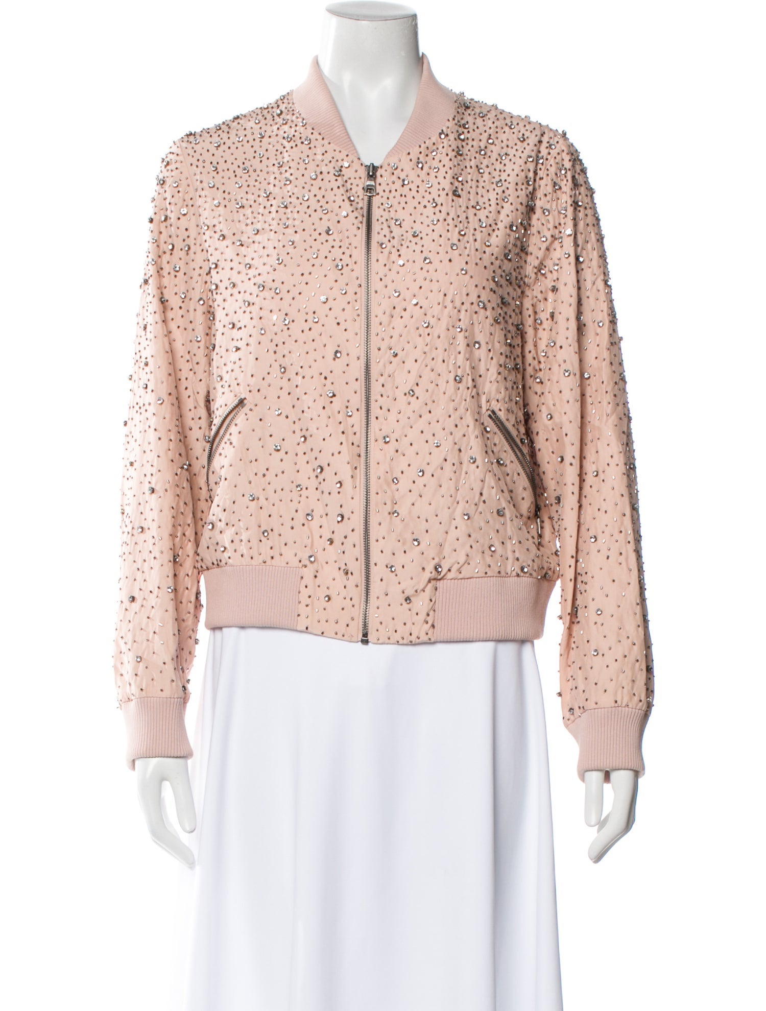 Alice + Olivia Silk Bomber Jacket