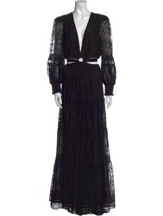 Alice + Olivia Lace Pattern Long Dress