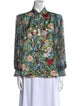 Alice + Olivia Floral Print Long Sleeve Blouse