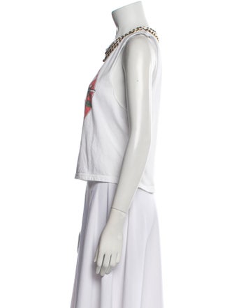 Alice + Olivia Graphic Print Scoop Neck Top