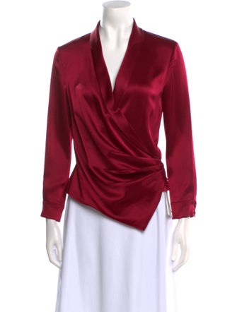 Alice + Olivia V-Neck Long Sleeve Blouse