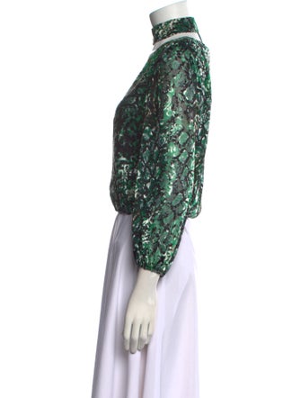 Alice + Olivia Printed Mock Neck Crop Top