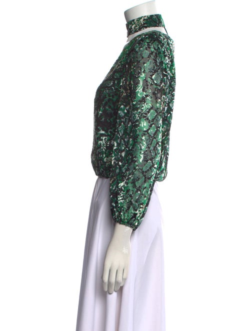 Alice + Olivia Printed Mock Neck Crop Top