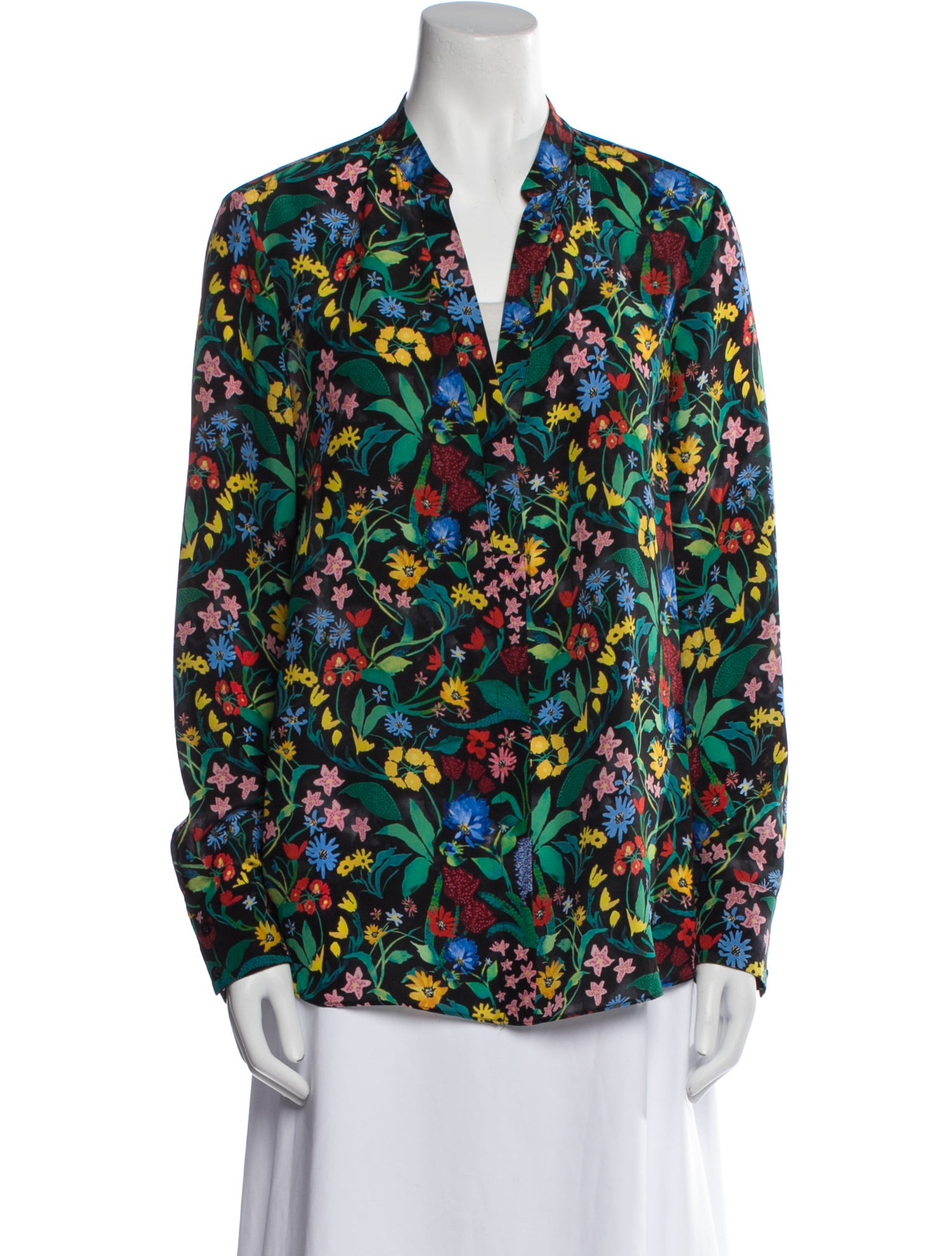 Alice + Olivia Silk Floral Print Blouse
