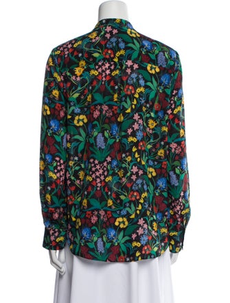 Alice + Olivia Silk Floral Print Blouse