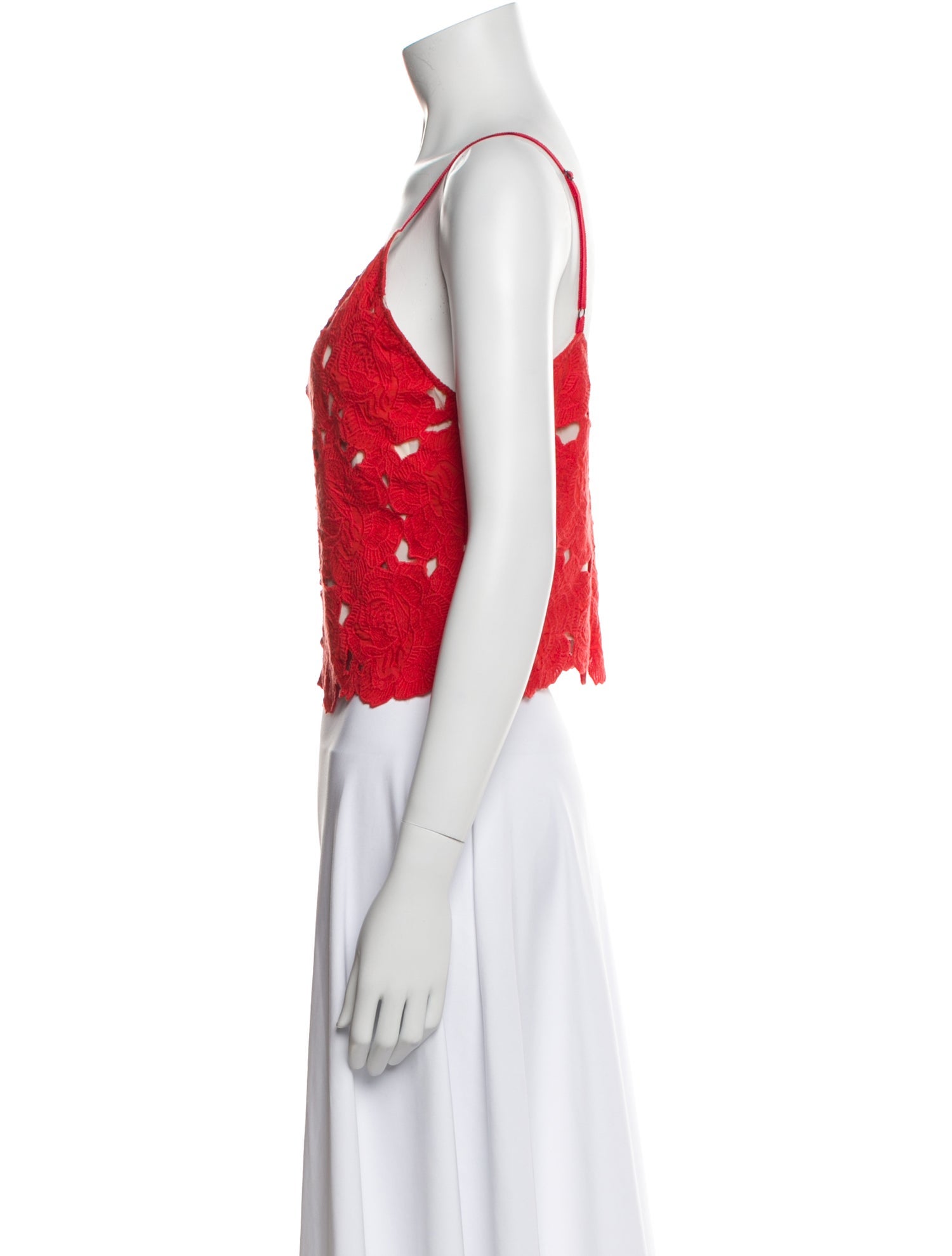 Alice + Olivia Lace Pattern Scoop Neck Crop Top