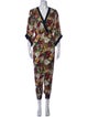 Alice + Olivia Floral Print V-Neck Jumpsuit