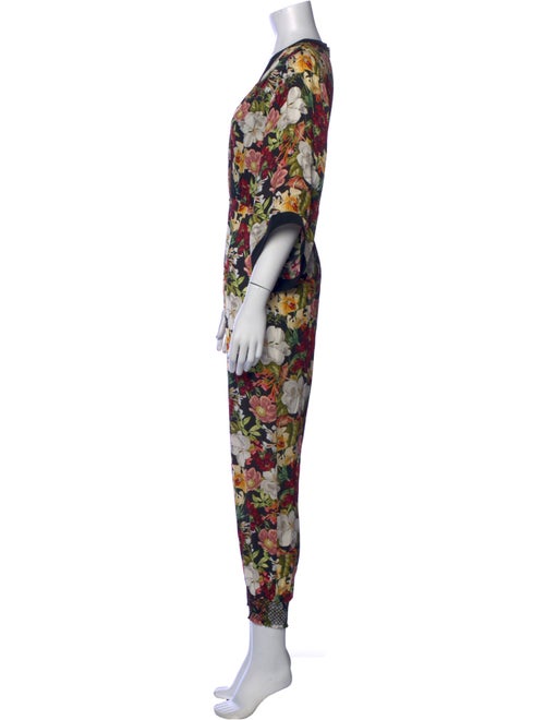 Alice + Olivia Floral Print V-Neck Jumpsuit
