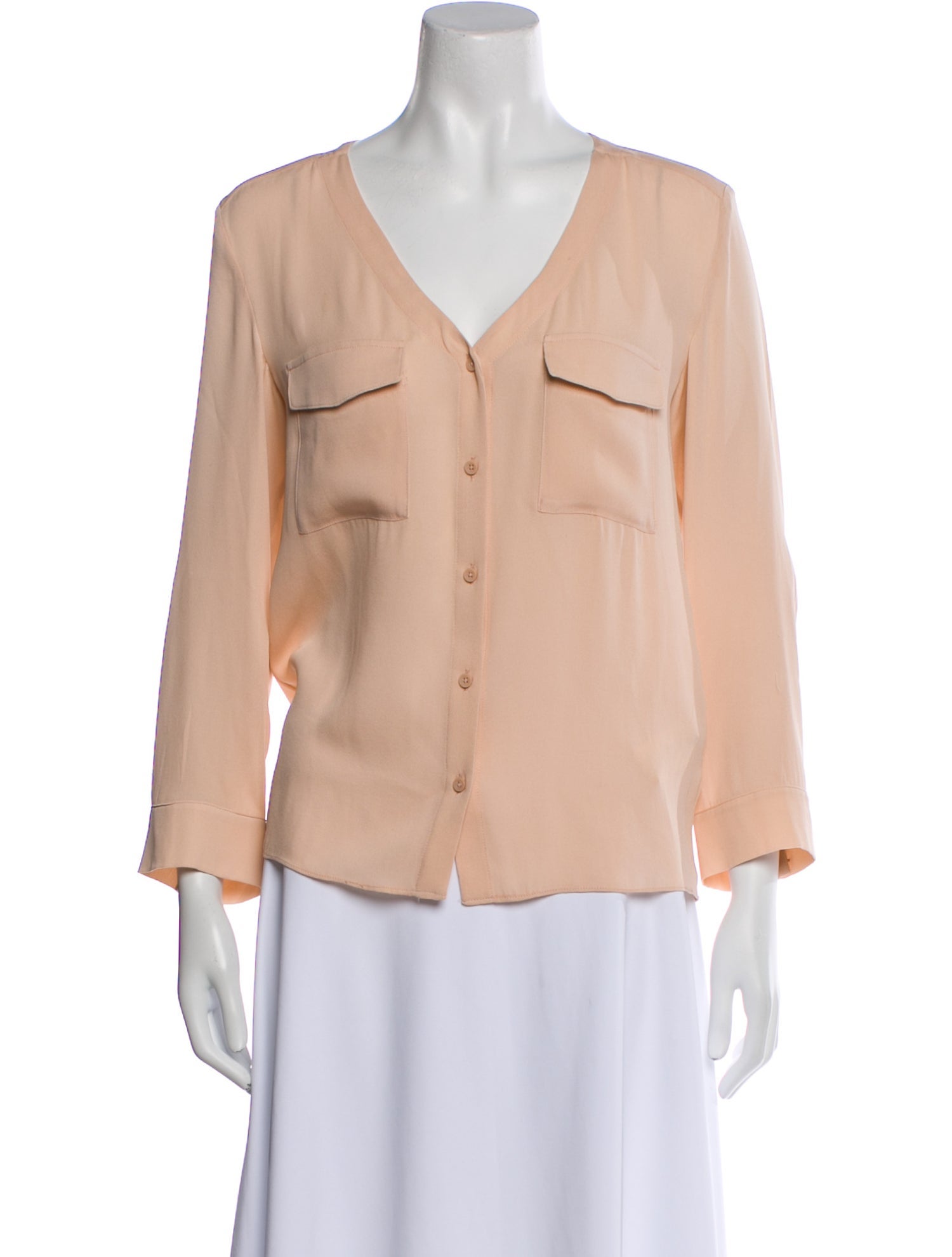 Alice + Olivia Silk V-Neck Blouse