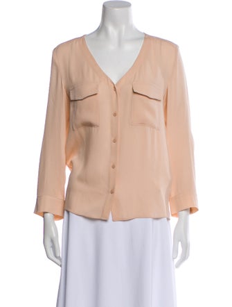 Alice + Olivia Silk V-Neck Blouse