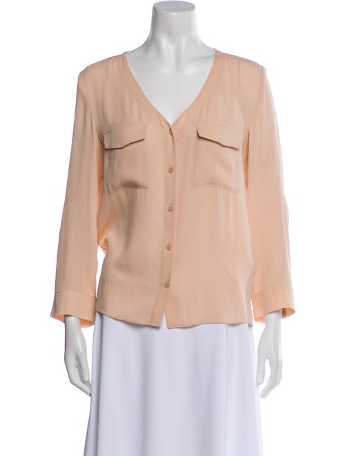 Alice + Olivia Silk V-Neck Blouse