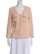 Alice + Olivia Silk V-Neck Blouse