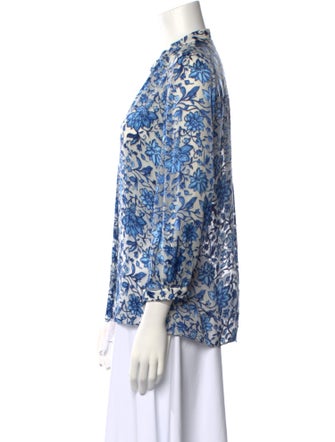 Alice + Olivia Floral Print V-Neck Blouse