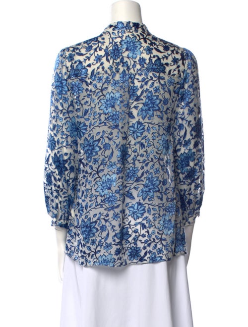 Alice + Olivia Floral Print V-Neck Blouse