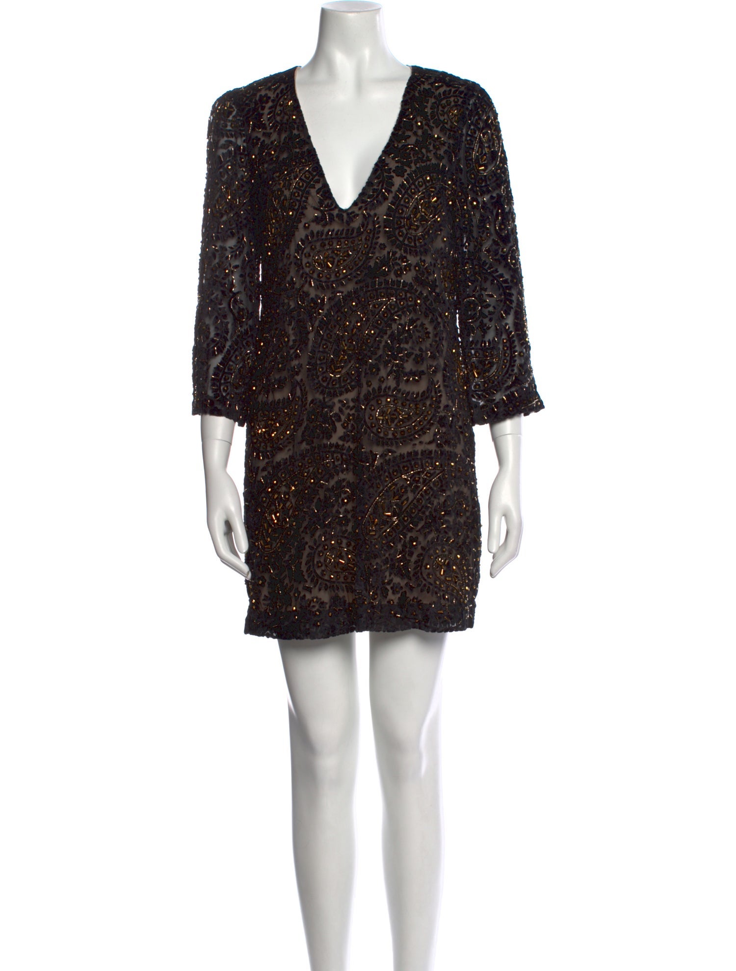 Alice + Olivia V-Neck Mini Dress