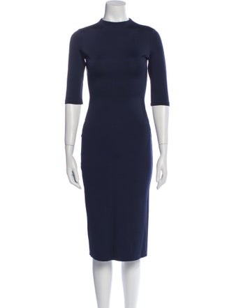 Alice + Olivia Mock Neck Midi Length Dress