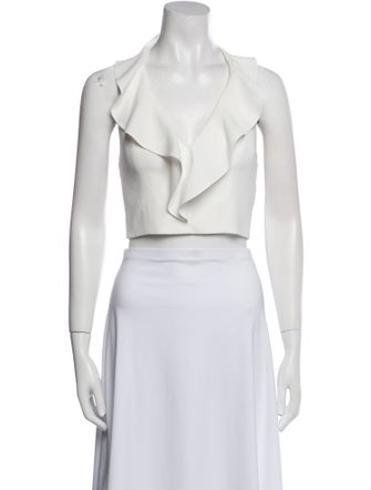 Alice + Olivia V-Neck Sleeveless Crop Top