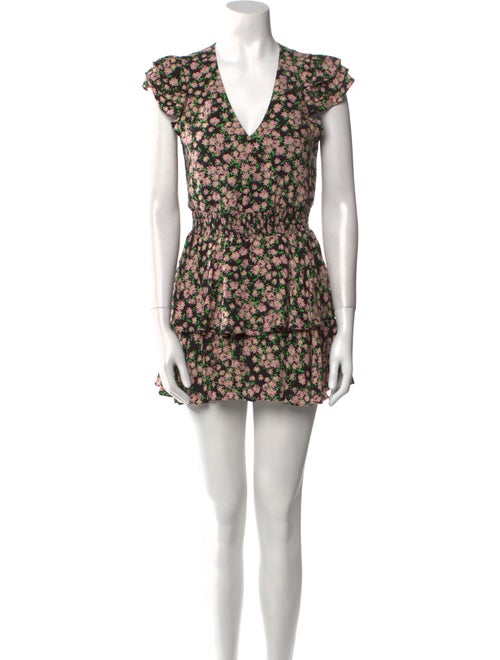 Alice + Olivia Floral Print V-Neck Romper