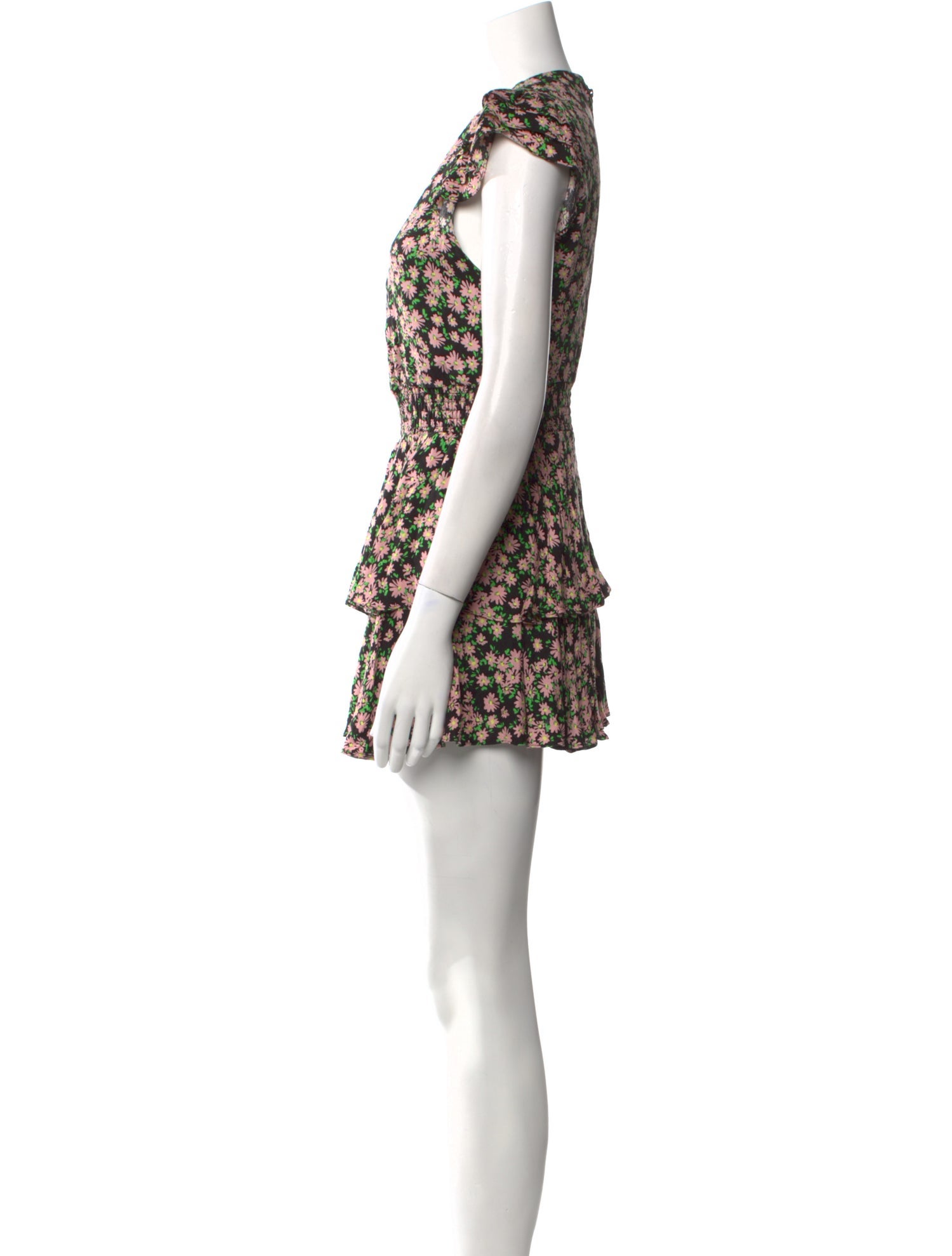 Alice + Olivia Floral Print V-Neck Romper
