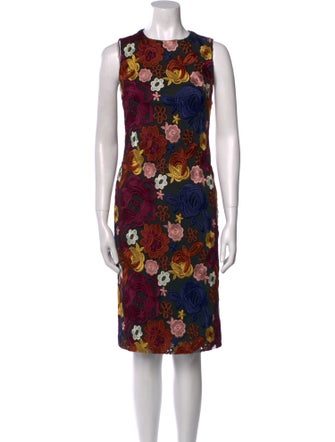 Alice + Olivia Floral Print Knee-Length Dress