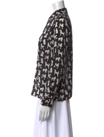 Alice + Olivia Silk Printed Button-Up Top