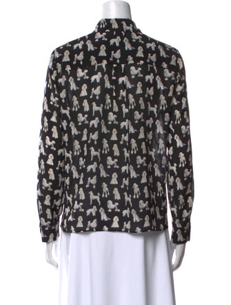 Alice + Olivia Silk Printed Button-Up Top