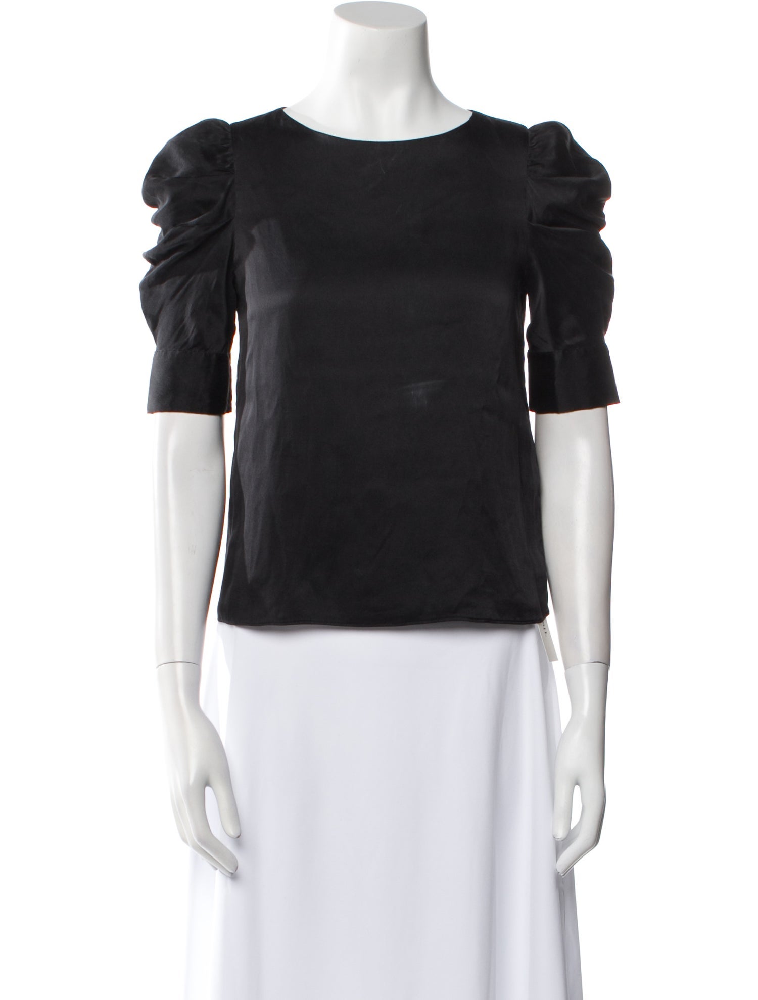 Alice + Olivia Silk Bateau Neckline Top
