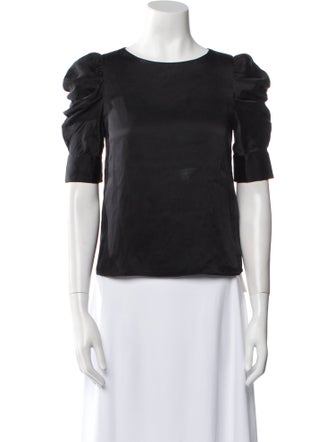 Alice + Olivia Silk Bateau Neckline Top