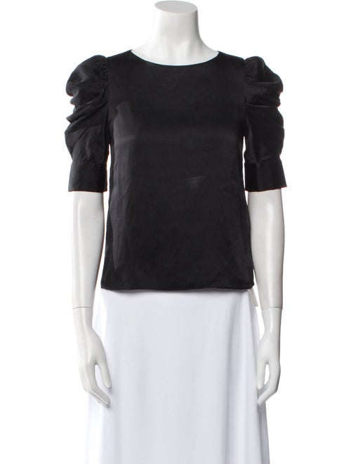 Alice + Olivia Silk Bateau Neckline Top