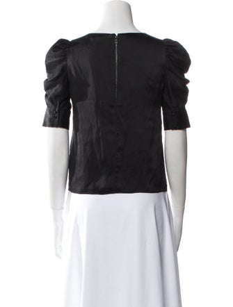 Alice + Olivia Silk Bateau Neckline Top