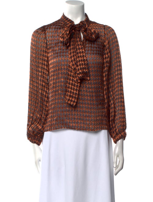 Alice + Olivia Printed Mock Neck Blouse