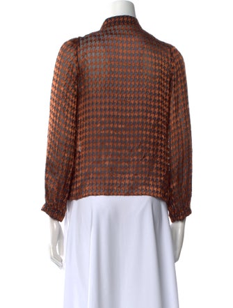 Alice + Olivia Printed Mock Neck Blouse