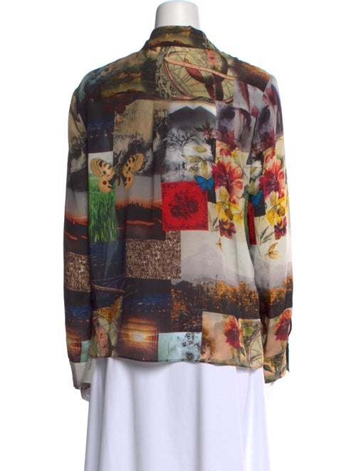 Alice + Olivia Silk Printed Button-Up Top
