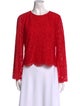 Alice + Olivia Lace Pattern Crew Neck Blouse