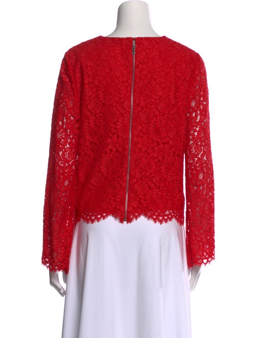 Alice + Olivia Lace Pattern Crew Neck Blouse