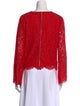 Alice + Olivia Lace Pattern Crew Neck Blouse