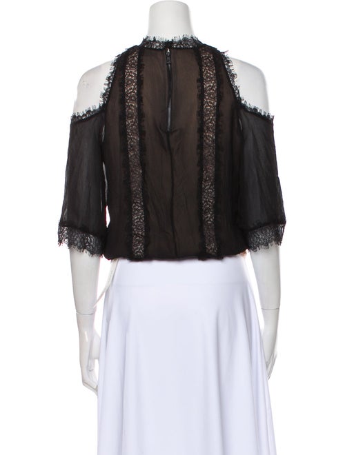 Alice + Olivia Silk Off-The-Shoulder Crop Top