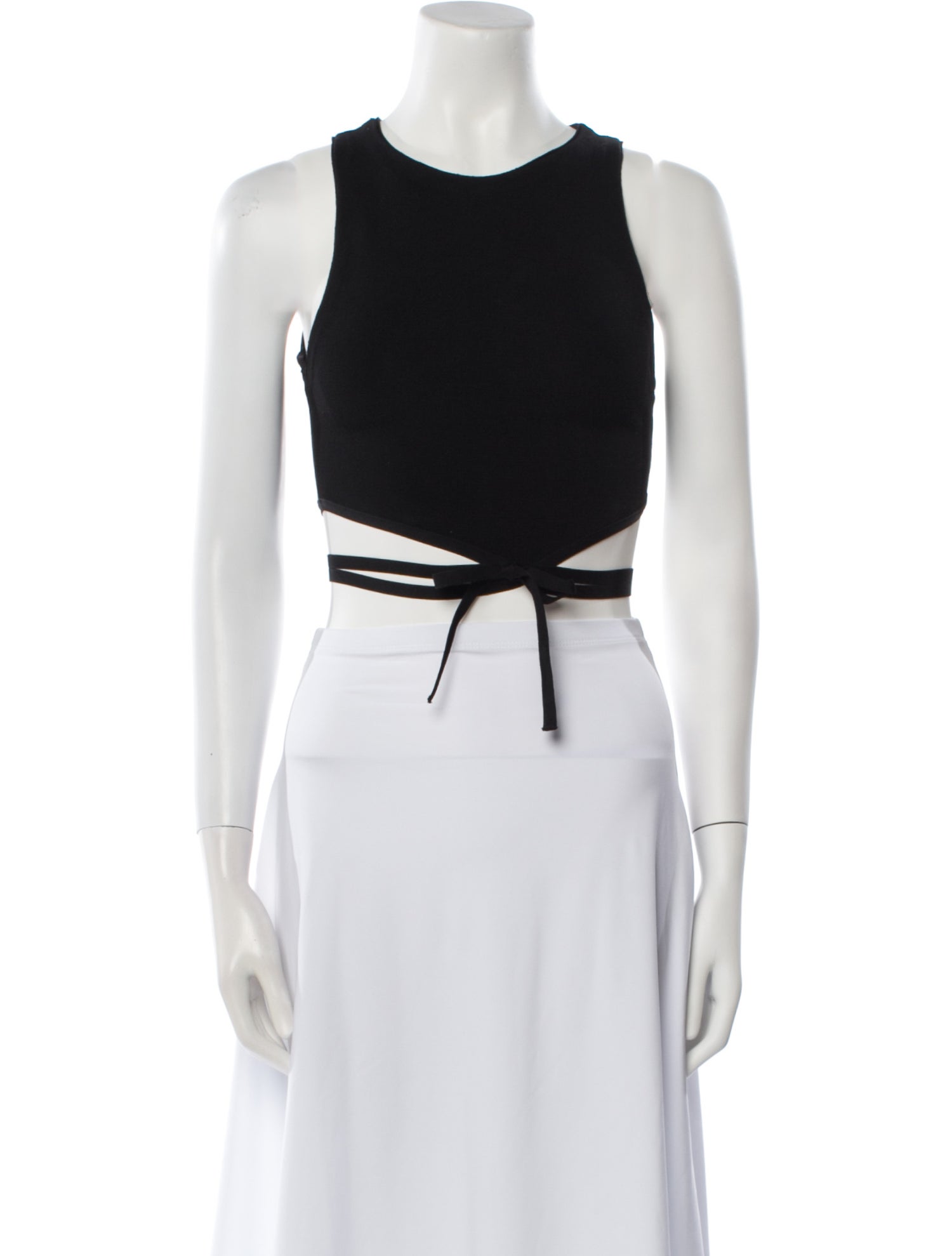 Alice + Olivia Crew Neck Sleeveless Crop Top