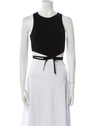 Alice + Olivia Crew Neck Sleeveless Crop Top