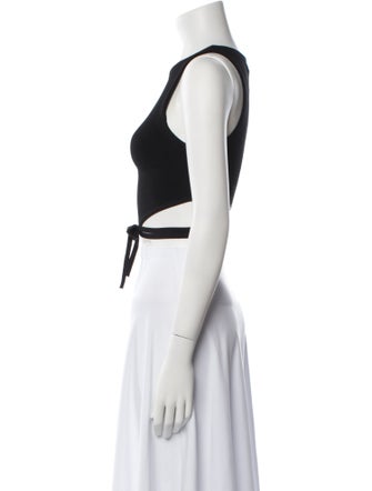 Alice + Olivia Crew Neck Sleeveless Crop Top