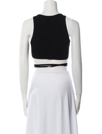 Alice + Olivia Crew Neck Sleeveless Crop Top