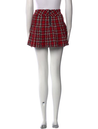Alice + Olivia Plaid Print Mini Skirt