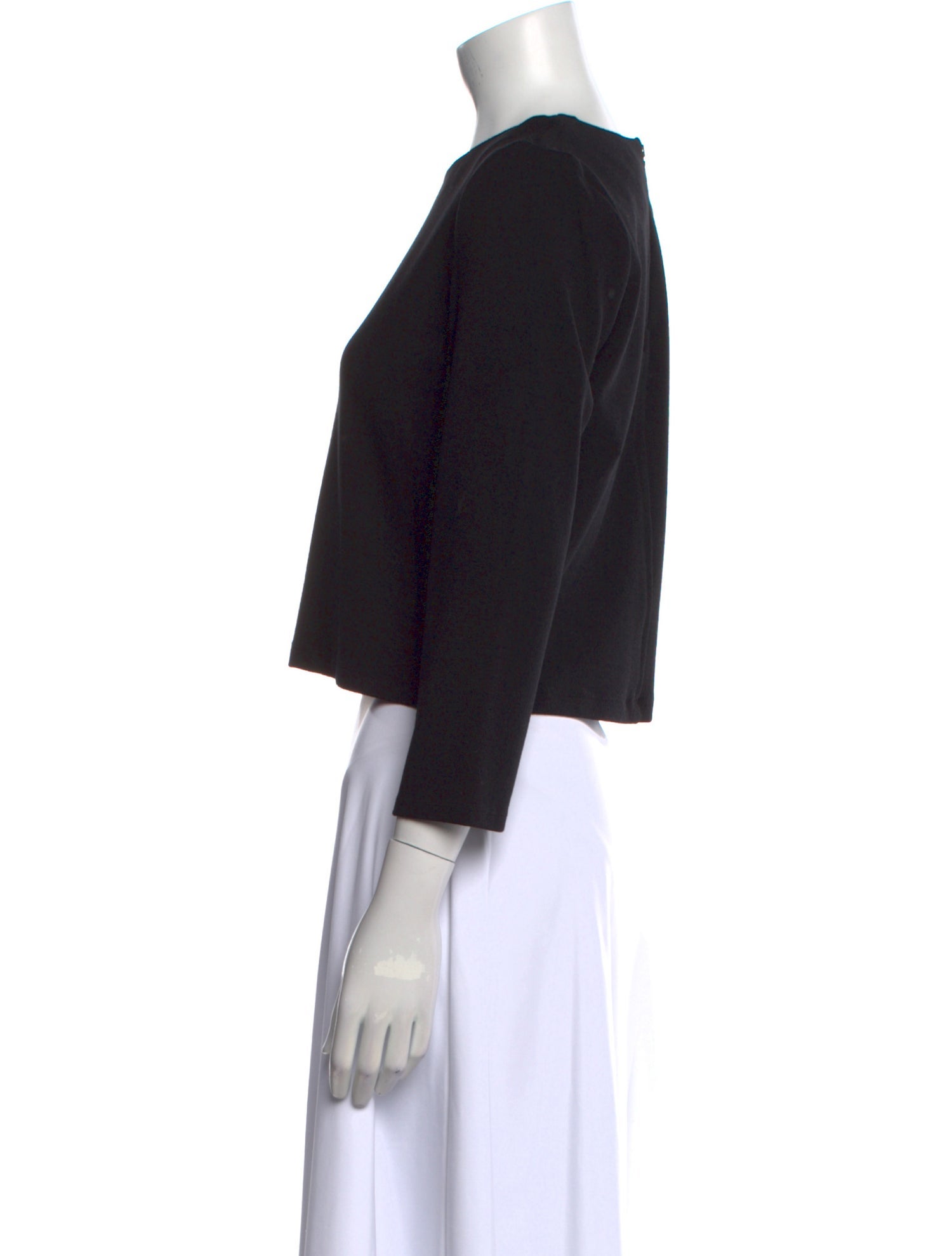 Alice + Olivia Bateau Neckline Three-Quarter Sleeve Crop Top