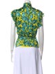 Alice + Olivia Floral Print Mock Neck Blouse