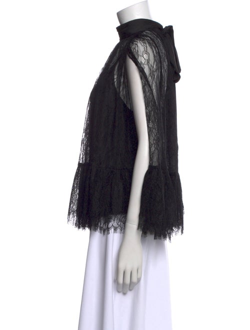 Alice + Olivia Patterned Mock Neck Blouse